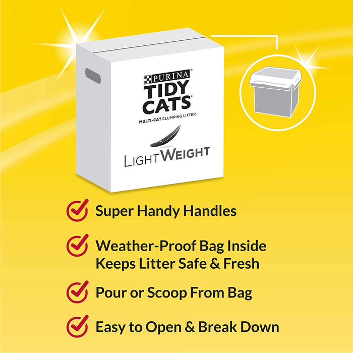 Purina Tidy Cats Multi Cat, Low Dust, Clumping Cat Litter, Lightweight 4-In-1 Strength - 17 Lb. Box
