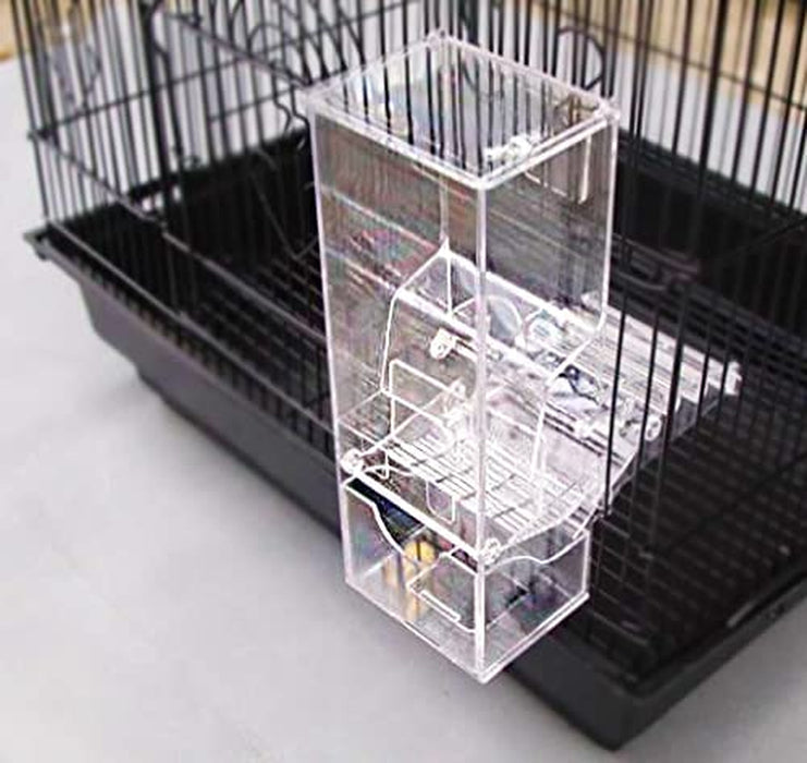 Feeder, Bird Seed Saver, Don’T Waste Bird Cage Feeder for Small Birds, Finch Canary Parakeet Lovebird Conure Parrotlet