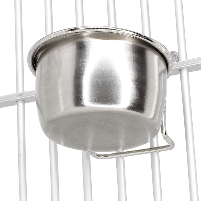 800113 5Oz Stainless Steel Hook Cup  Parrot Parrotlet Budgie Cockatiel Quaker Dove