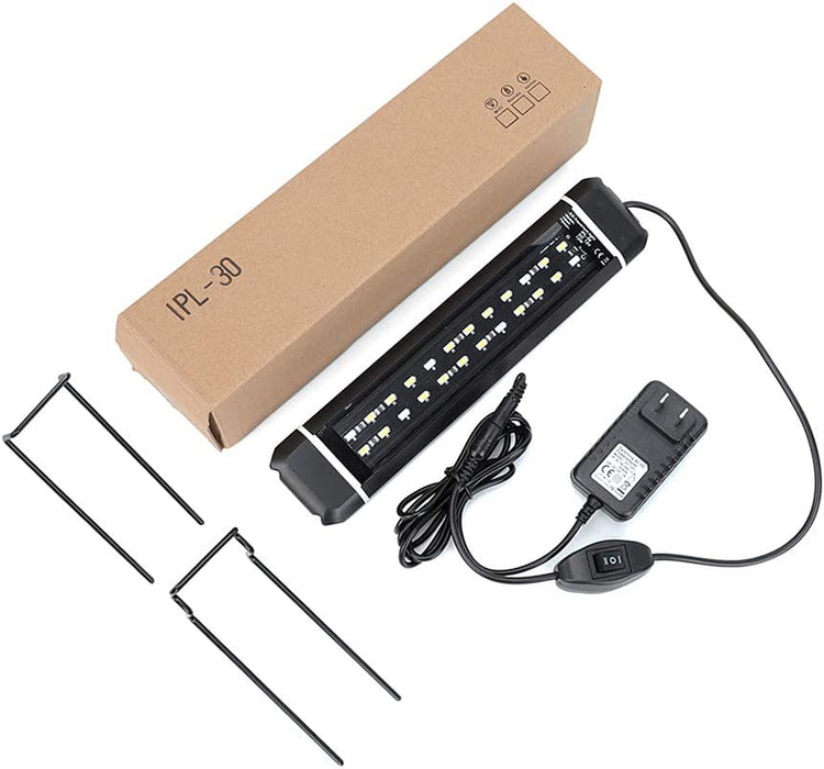 Adjustable Aquarium Light Fish Tank Light Blue and White for Plants, with Extendable Brackets Aluminum Alloy Shell (11.42 -18.8 Inch)