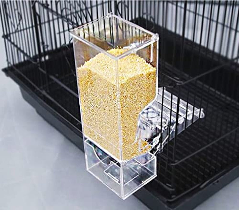 Feeder, Bird Seed Saver, Don’T Waste Bird Cage Feeder for Small Birds, Finch Canary Parakeet Lovebird Conure Parrotlet