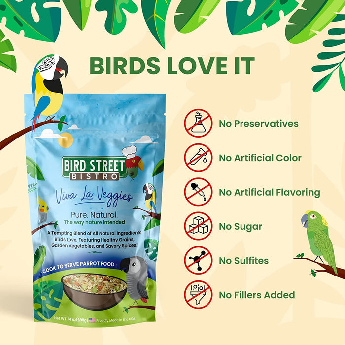 Parrot Food Sample 4 Pack - Parakeet Food - Cockatiel Food - Bird Food - Cooks in 3-15 Min W/Natural & Organic Grains - Healthy, Non-Gmo Fruits, Healthy Orientated Spices