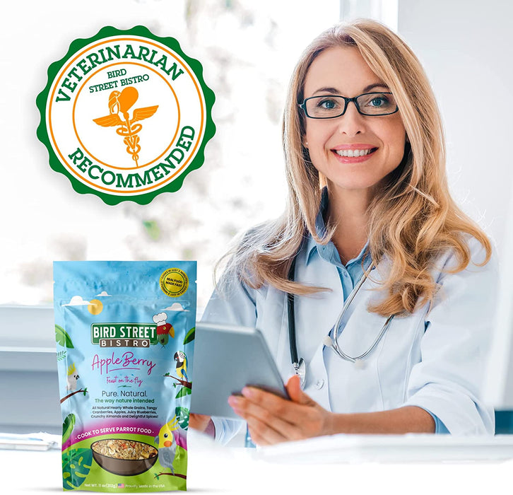 Parrot Food Sample 4 Pack - Parakeet Food - Cockatiel Food - Bird Food - Cooks in 3-15 Min W/Natural & Organic Grains - Healthy, Non-Gmo Fruits, Healthy Orientated Spices