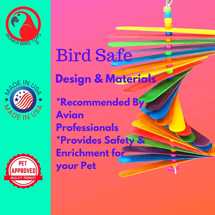 867 Big Stick Colorful Wood Chew Beak Parrot Parrotlet Budgie Macaw African Grey