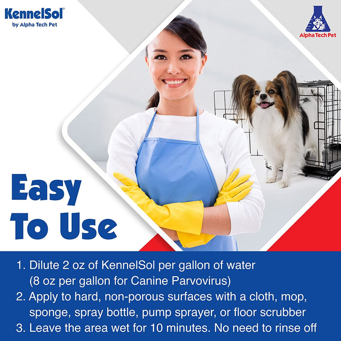 Kennelsol 1-Step Kennel Cleaner - Liquid Concentrate Disinfectant and Deodorizer, Effective against Bacteria and Viruses - 1 Pint