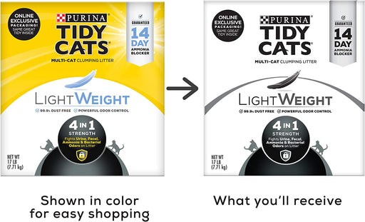 Purina Tidy Cats Multi Cat, Low Dust, Clumping Cat Litter, Lightweight 4-In-1 Strength - 17 Lb. Box