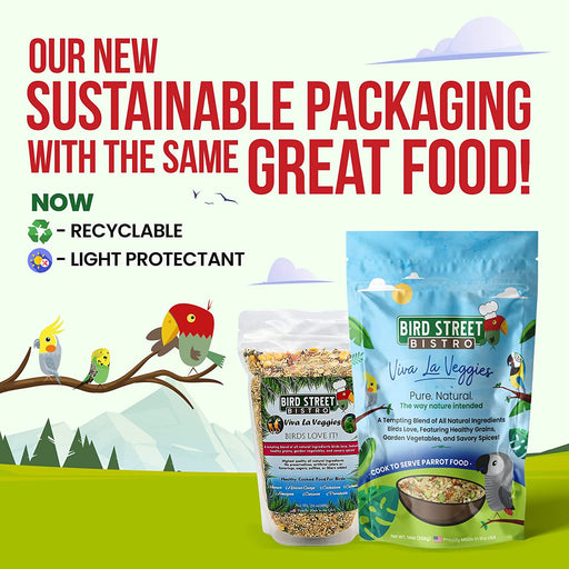 Parrot Food Sample 4 Pack - Parakeet Food - Cockatiel Food - Bird Food - Cooks in 3-15 Min W/Natural & Organic Grains - Healthy, Non-Gmo Fruits, Healthy Orientated Spices