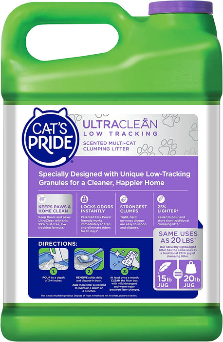 Cat'S Pride Max Power Ultraclean Low-Tracking Multi-Cat Clumping Litter 15 Pounds, Fresh Scent