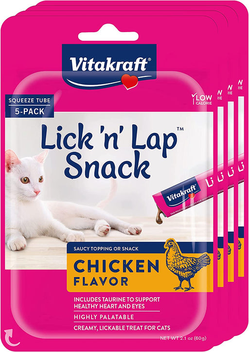 Lick 'N' Lap Creamy Cat Treat – Chicken – Great for Bonding – Low Calorie Interactive Wet Cat Treat - 20 Pack