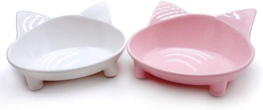 Cat Bowls,Shallow Cat Food Bowls, Double Wide Cat Dish Non Slip Cat Feeding Bowls for Relief of Whisker Fatigue Pet Food & Water Bowls Set of 2