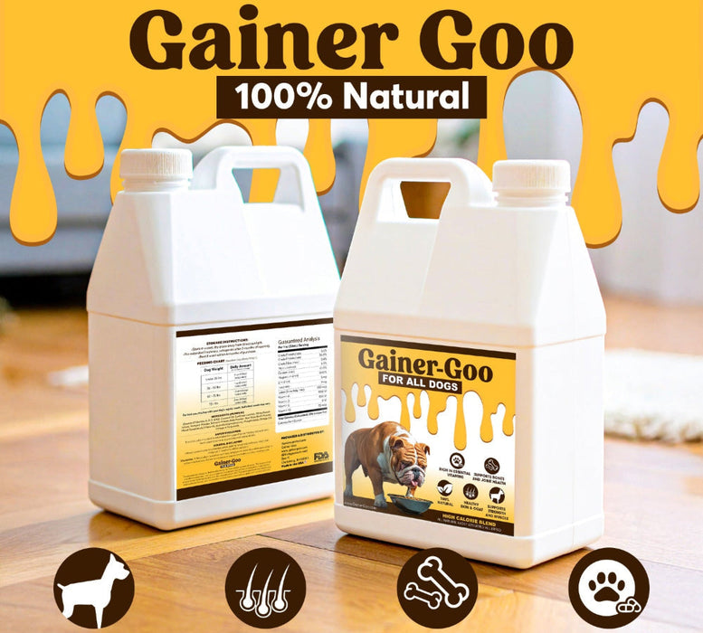 1 gallon Gainer-GOO (for All Breeds) High Calorie Fat Liquid Weight Gainer (128oz)