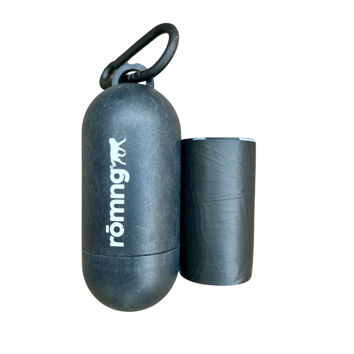 Bamboo Poop Bag Dispenser w/ 1 Compostable roll
