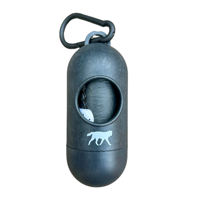 Bamboo Poop Bag Dispenser w/ 1 Compostable roll
