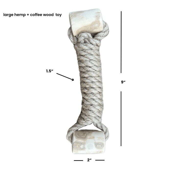 hemp rope + coffee wood toy