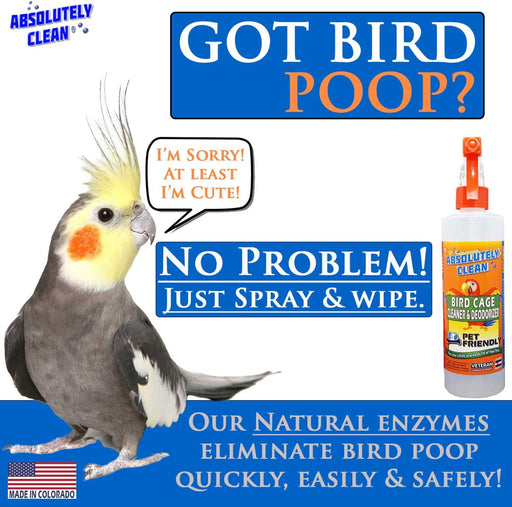 Amazing Bird Cage Cleaner and Deodorizer - Just Spray/Wipe - Safely & Easily Removes Bird Messes Quickly and Easily - Made in the US (16 Fl Oz (Pack of 2))