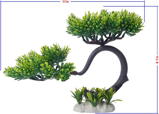 HITOP Aquarium Pets Plastic Plants for Fish Tank Decorations, Artificial Pine Tree Aquarium Décorfor Fish or Reptile