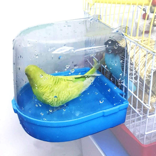 Clear Bird Bath for Cage Bird Cage Accessories Hanging Bird Tub for Small Bird Cockatiel, Conure, Parakeet, Blue, by  Blue