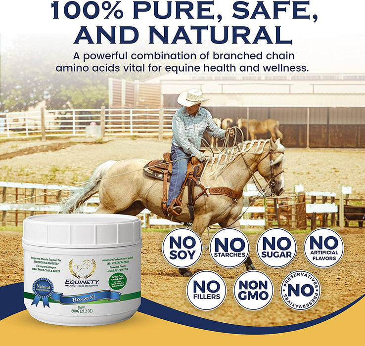 Horse XL 100% Natural Horse Supplement - with 8 Essential Amino Acids for Horses to Help Promote Cellular Repair - No Soy, Sugar, and Fillers - Horse Joint Support, Horse Hoof Support, and Gut Support