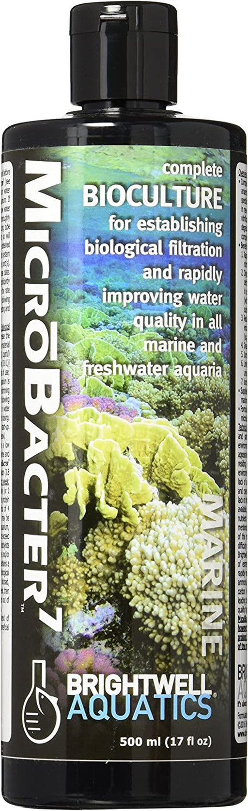 Microbacter7 - Bacteria & Water Conditioner for Fish Tank or Aquarium, Populates Biological Filter Media for Saltwater and Freshwater Fish, 500Ml
