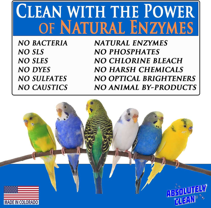 Amazing Bird Cage Cleaner and Deodorizer - Just Spray/Wipe - Safely & Easily Removes Bird Messes Quickly and Easily - Made in the US (16 Fl Oz (Pack of 2))