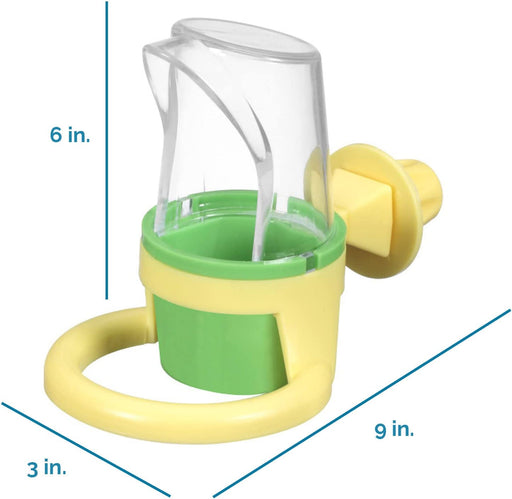 Bird Cage Clean Cup Feeder & Waterer – Small Bird Feeder Easily Attaches to Cage for Parakeets, Canaries or Similar Small Birds