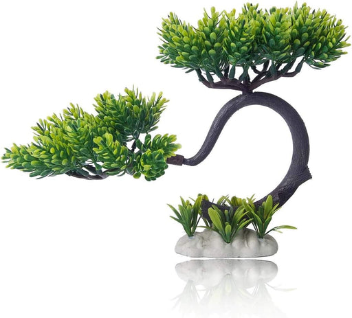 HITOP Aquarium Pets Plastic Plants for Fish Tank Decorations, Artificial Pine Tree Aquarium Décorfor Fish or Reptile