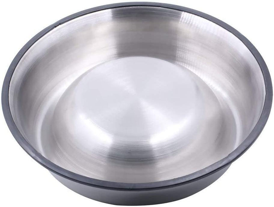 Mlife Stainless Steel Dog Bowl with Rubber Base for Small/Medium/Large Dogs, Pets Feeder Bowl and Water Bowl Perfect Choice (Set of 2)