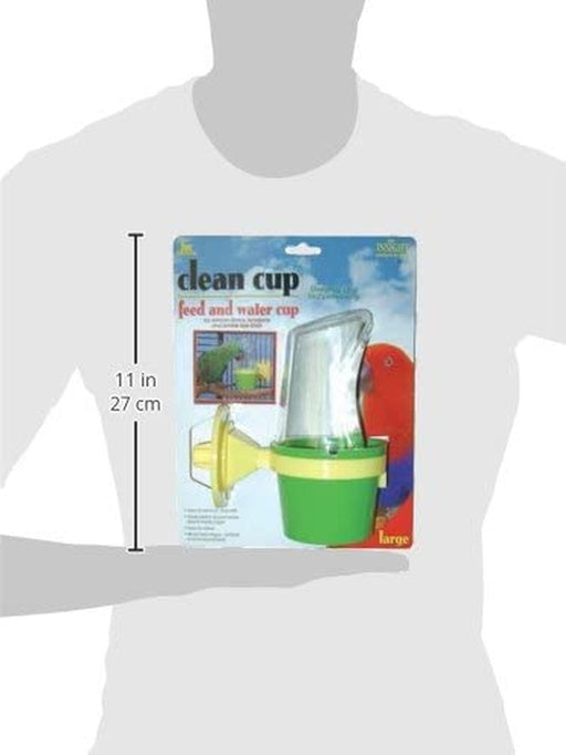 Clean Cup Feeder and Water Cup Bird Accessory, Large