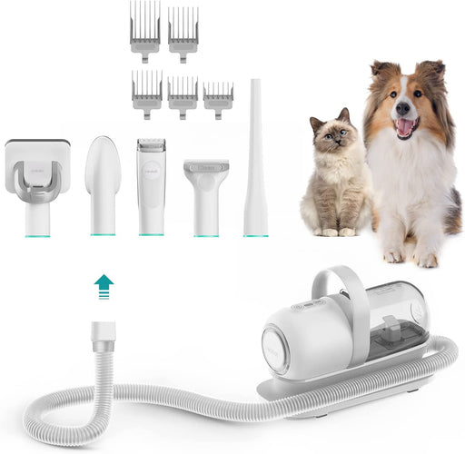 P1 Pro Pet Grooming Kit & Vacuum Suction 99% Pet Hair, Professional Grooming Clippers with 5 Proven Grooming Tools for Dogs Cats and Other Animals