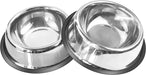 Mlife Stainless Steel Dog Bowl with Rubber Base for Small/Medium/Large Dogs, Pets Feeder Bowl and Water Bowl Perfect Choice (Set of 2)